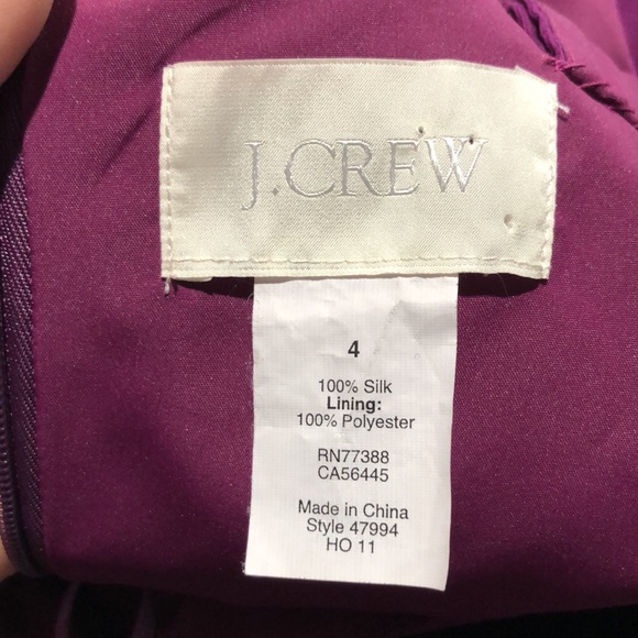 J.Crew purple long silk gown size 4 - Picture 11 of 11